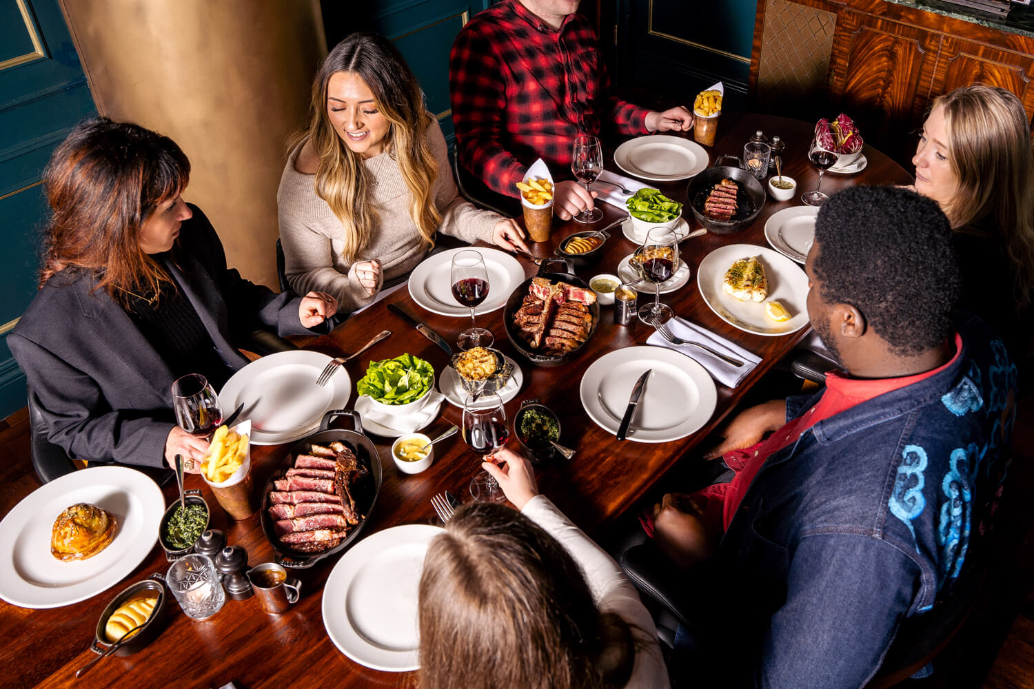 Hawksmoor Beefsteak Club diners at dinner